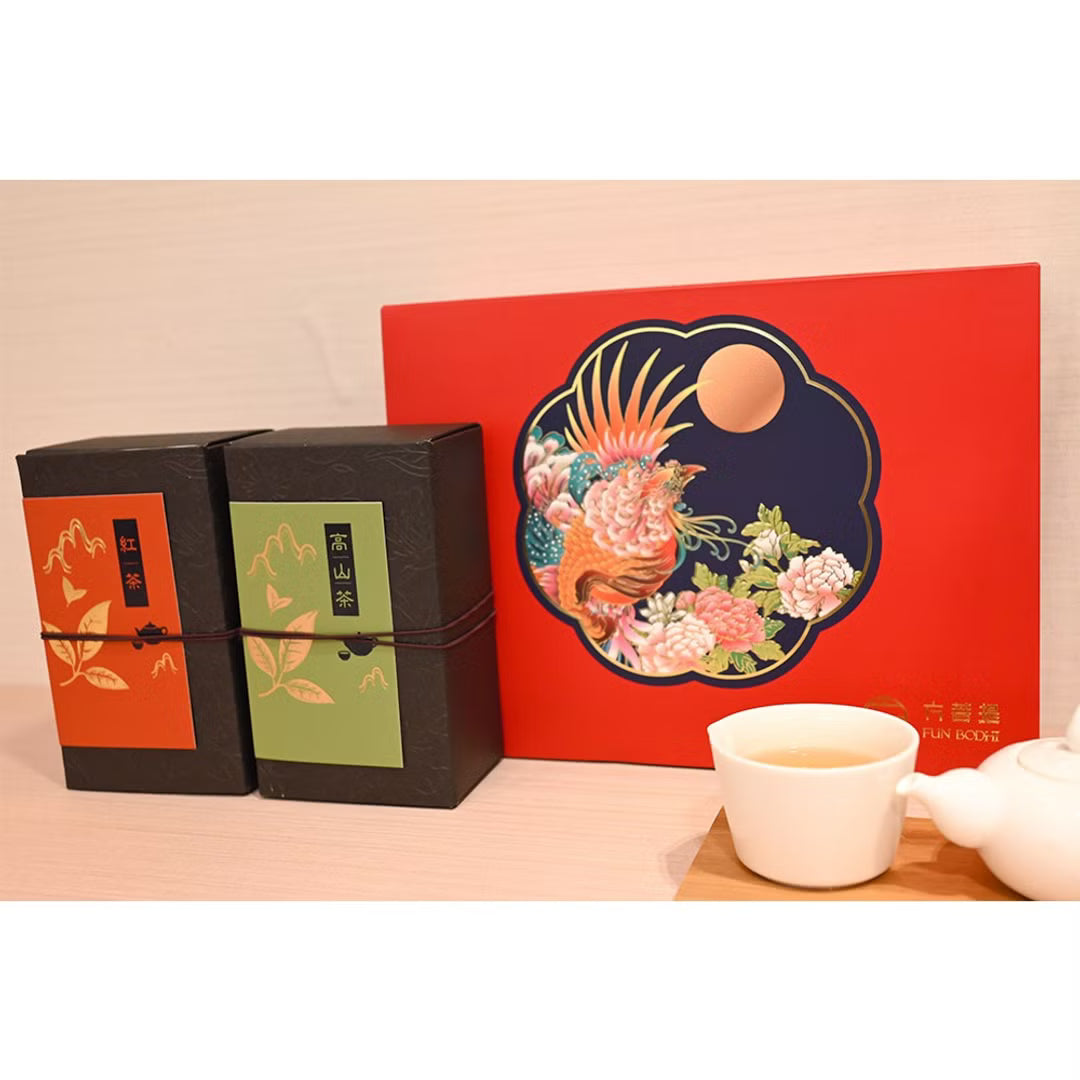 方菩提 繁花盛宴-茶葉禮盒 (黃金烏龍茶包*8包+蜜香紅茶20g)