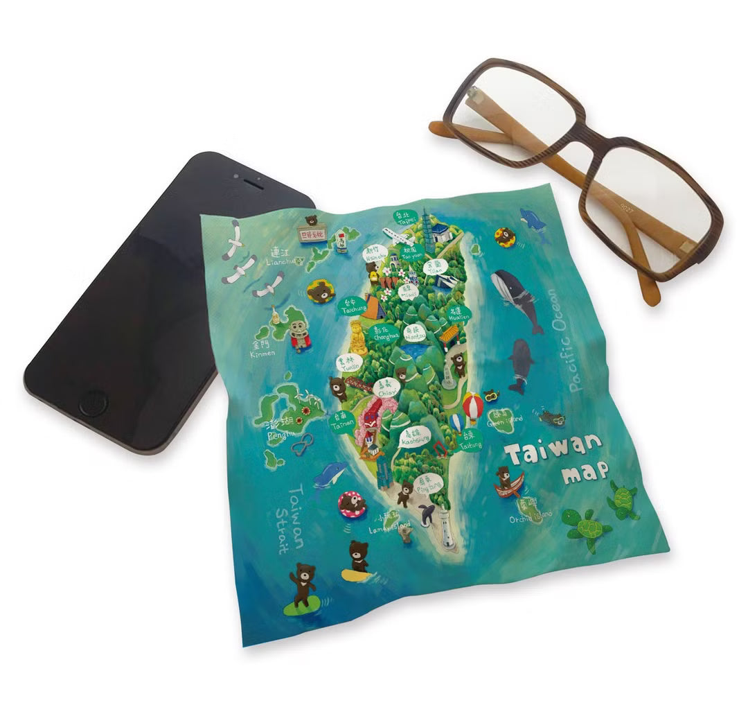 布漾BuYoung 台灣島-四面環海 超細纖維印花萬用布