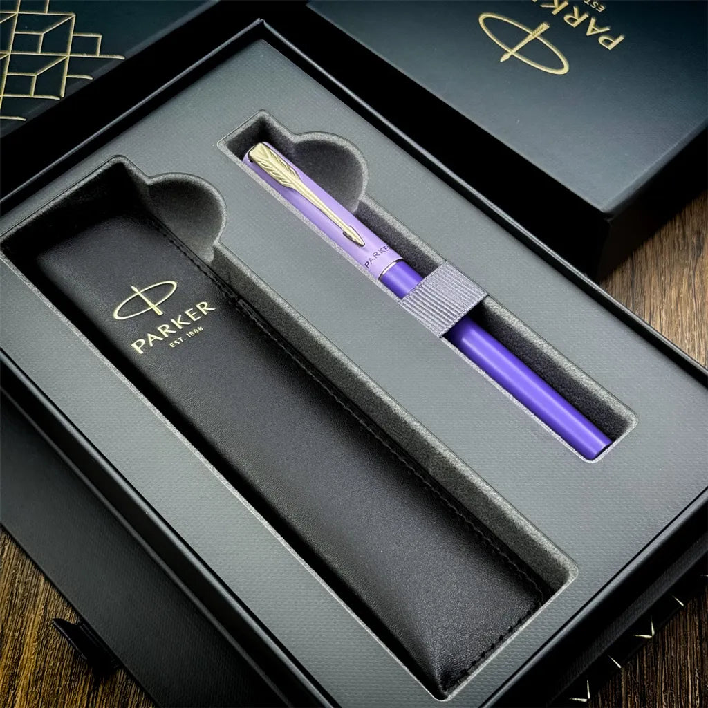 PARKER派克 威雅XL系列 靈感紫（限定）鋼筆 真皮筆套禮盒組