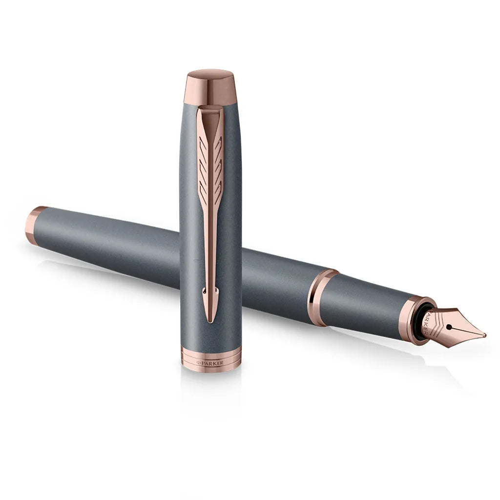 PARKER 派克 IM金屬系列 暮光藍鋼筆 真皮筆套禮盒