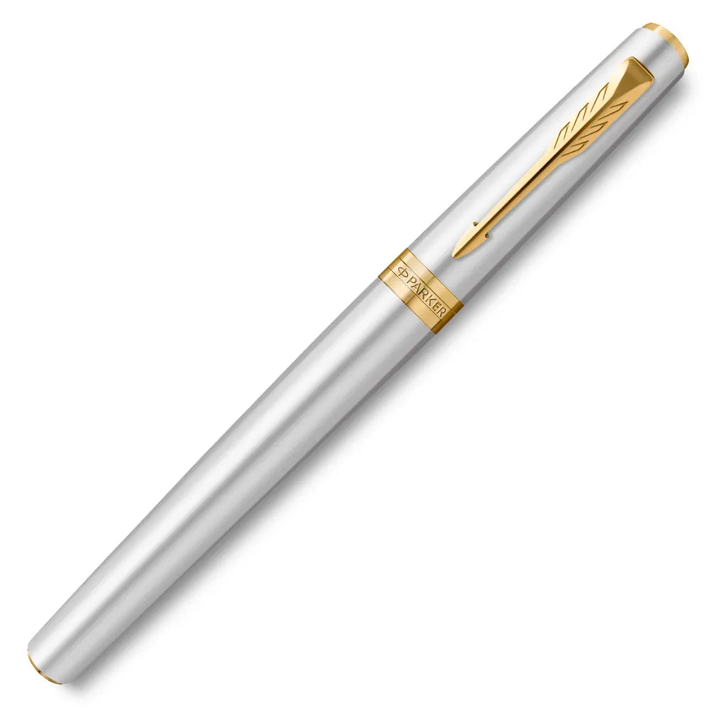PARKER 派克 子午線Meridian系列 緞面銀金夾 鋼珠筆