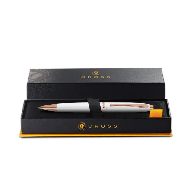 CROSS 凱樂系列 白亮漆連玫瑰金色 原子筆 AT0112-21