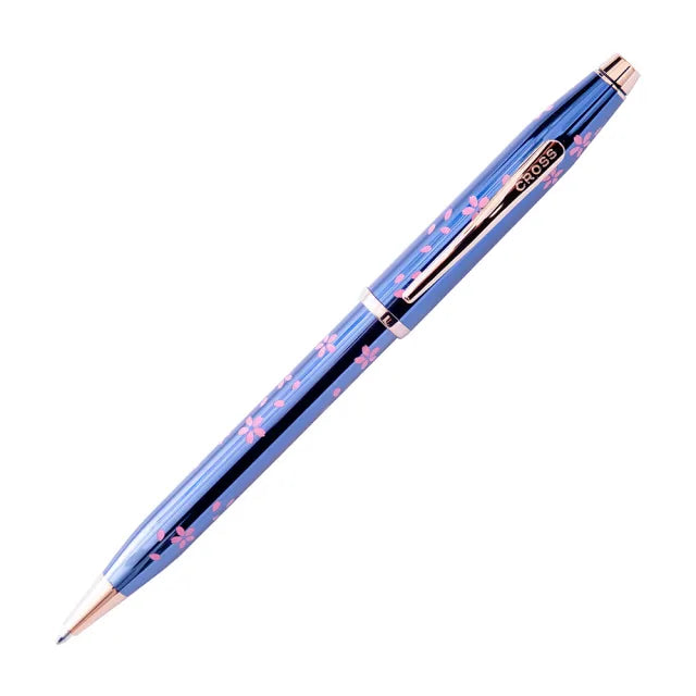 美國 CROSS Century II櫻花系列 亮藍漆鍍金原子筆 AT0082WG-163