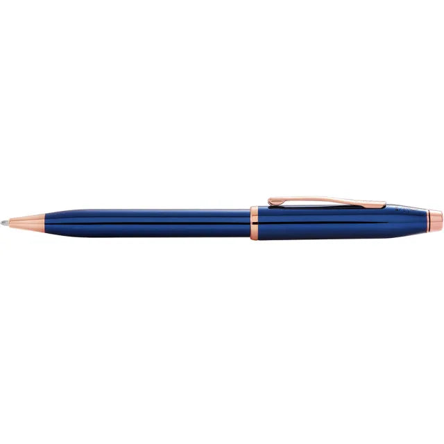 美國 CROSS Century II 系列  半透鈷藍色PVD玫瑰金原子筆 CAT0082WG-138