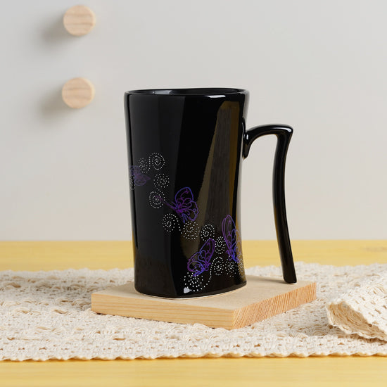 集瓷 cocera 斑斕蝶影變色寧靜杯 (亮黑/霧白對杯組)