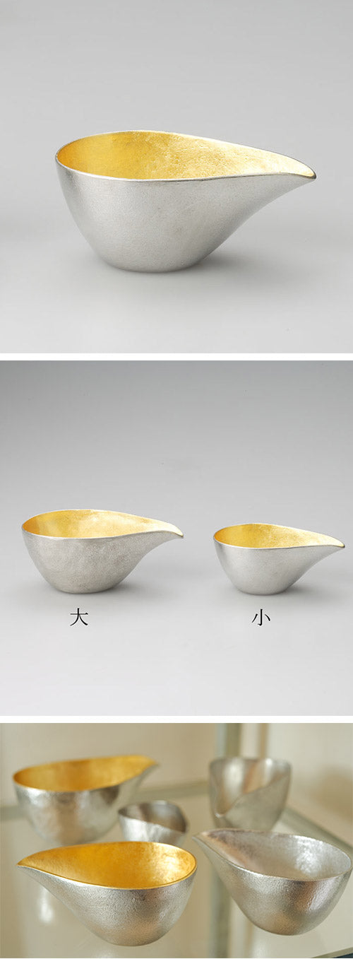 能作 純錫金箔片口盅 S