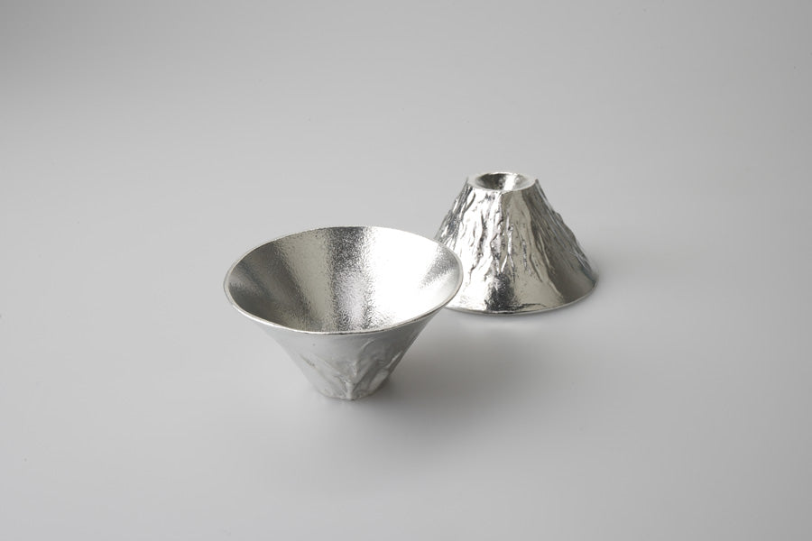 能作 純錫富士山造型杯