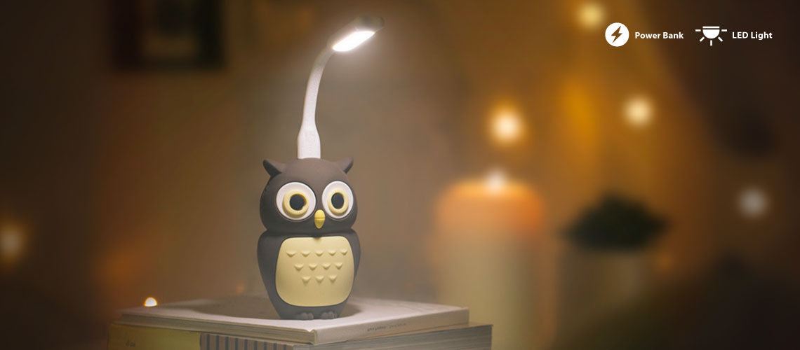 Bone 公仔行動電源 6700/ LED 燈組-貓頭鷹