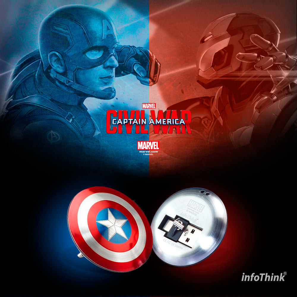 InfoThink 美國隊長超薄盾牌TYPE C / USB雙頭隨身碟32GB