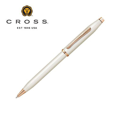 CROSS Century II 新世紀珍珠白亮漆PVD玫瑰金原子筆（附提袋）
