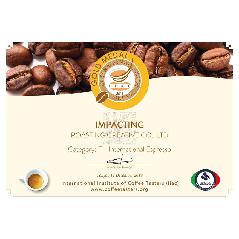 🏅 ICT 2019年金牌獎 (5公斤生豆 約可製成 4公斤熟豆）