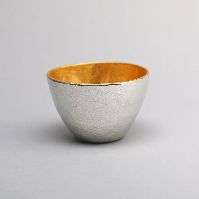 日本 能作 純錫片口盅 (S)+純錫/純錫金箔酒杯組