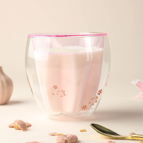 好玻 GOODGLAS 粉紅櫻花雙層玻璃杯