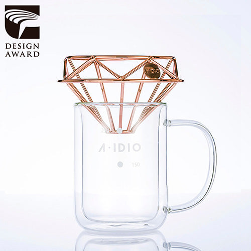 A-IDIO 鑽石咖啡濾杯+雙層隔熱杯禮盒組