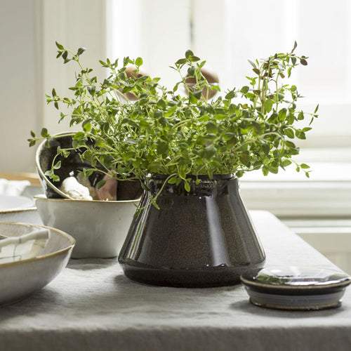 瑞典 Sagaform Nature 復古黑釉彩密封罐-550ml