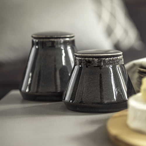 瑞典 Sagaform Nature 復古黑釉彩密封罐-850ml