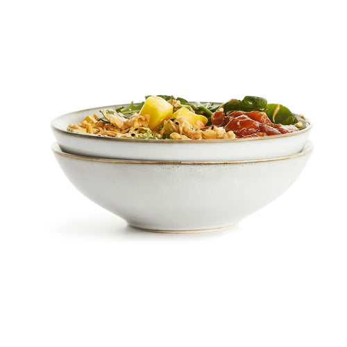 瑞典 Sagaform Nature 炻釉彩深碗組2入-淺灰 18cm