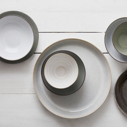 瑞典 Sagaform Nature 炻釉彩深碗組2入-淺灰 18cm