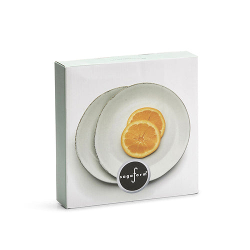 瑞典 Sagaform Nature 炻釉彩餐食盤2入-淺灰 22cm