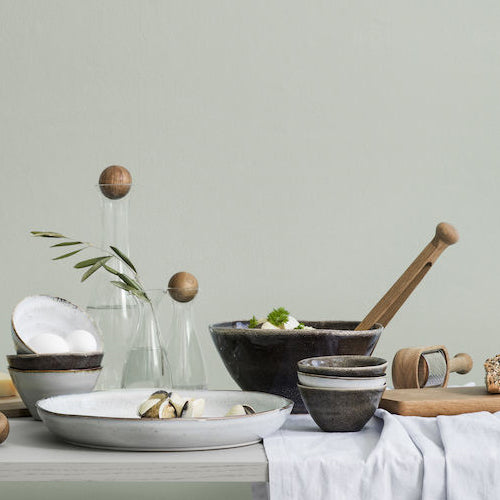 瑞典 Sagaform Nature 炻釉彩沙拉碗-深灰 30cm