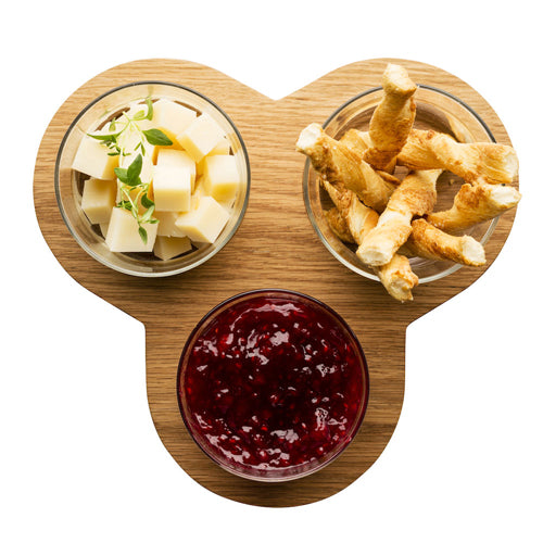 Nature 橡木底座玻璃點心盅組