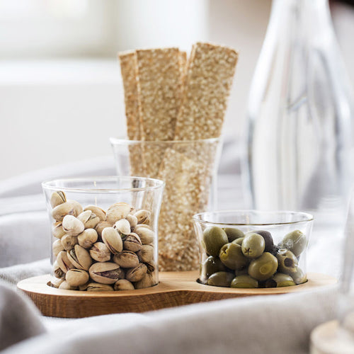 Nature 橡木底座玻璃點心盅組