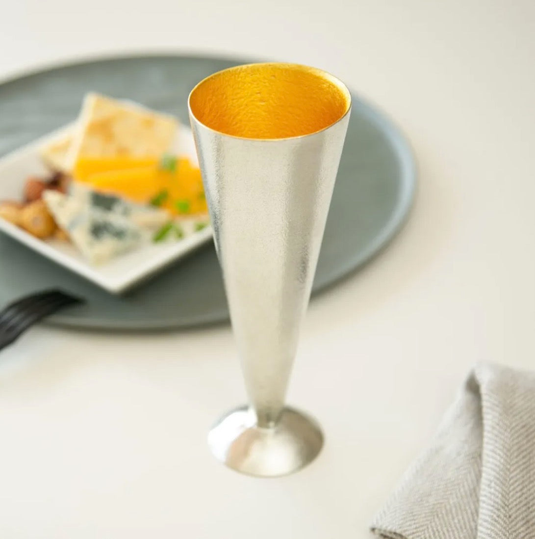 日本 能作 金箔香檳杯 - S