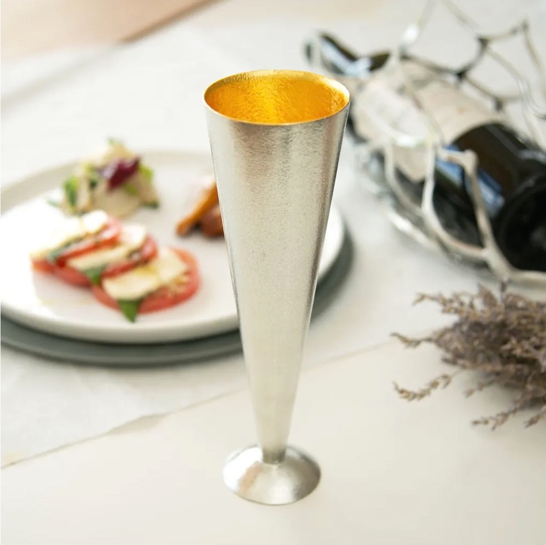 日本 能作 金箔香檳杯 - L