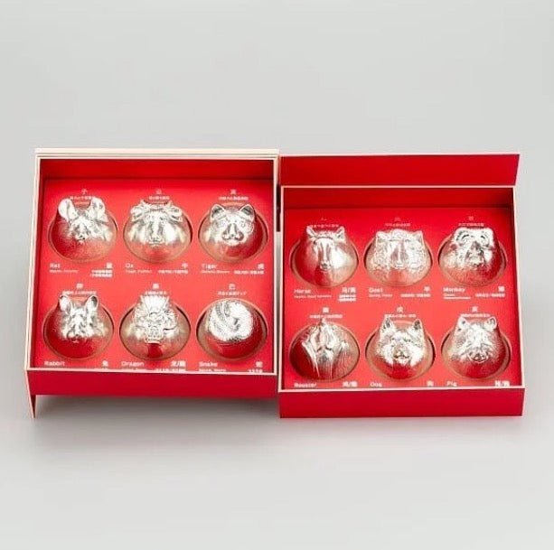 日本 能作 金箔十二生肖造型杯組