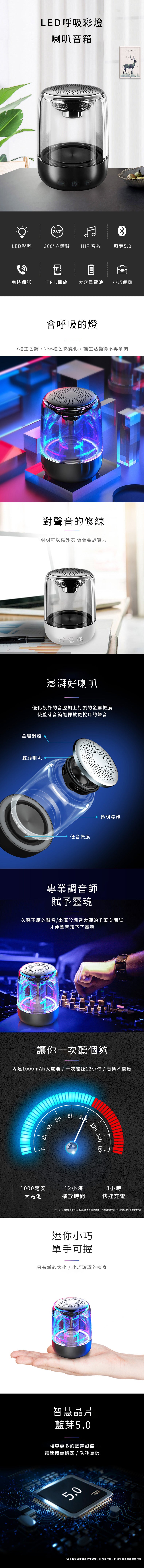 創意小物館 LED呼吸彩燈喇叭音箱