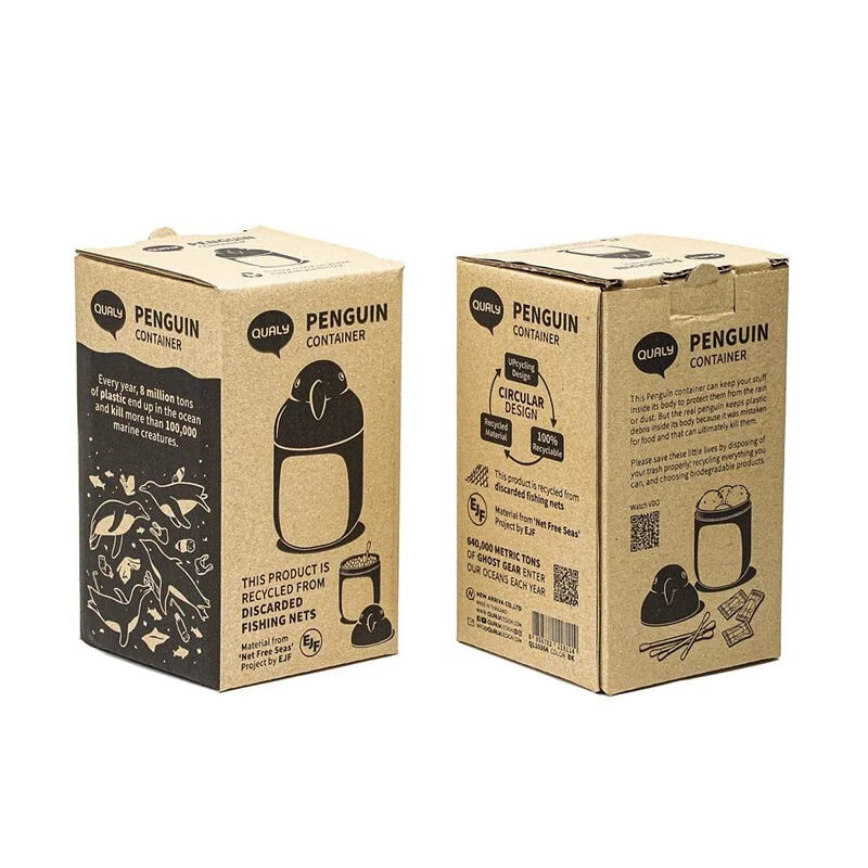 泰國 Qualy 冰原企鵝-收納罐(黑)