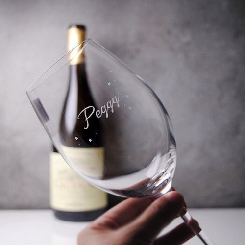 MSA【手工雕刻】470cc 曼谷【你的名字酒杯】星星Lucaris無鉛水晶紅酒杯玻璃雕刻 禮物 酒杯雕刻-GA1815