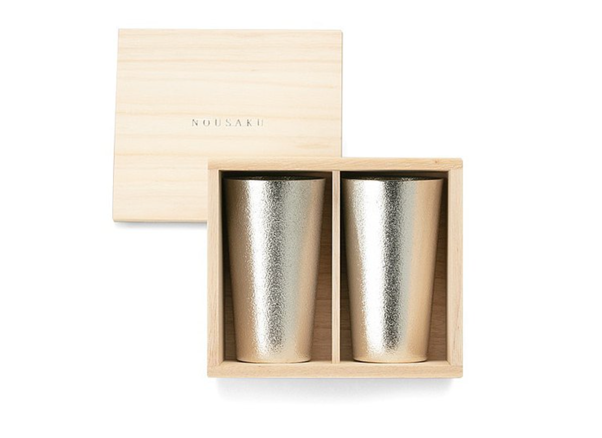 日本 能作 經典純錫杯木盒組