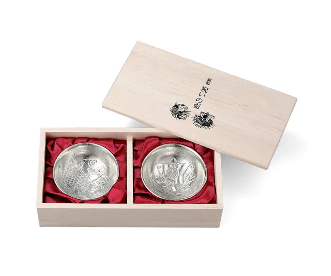 日本 能作 純錫祝賀喜杯組