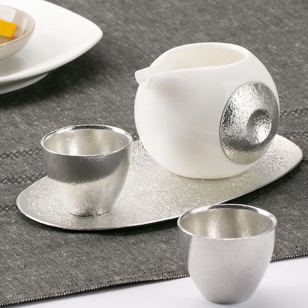 日本 能作 小團緣酒器桐木組 - 1片口盅+2清酒杯入