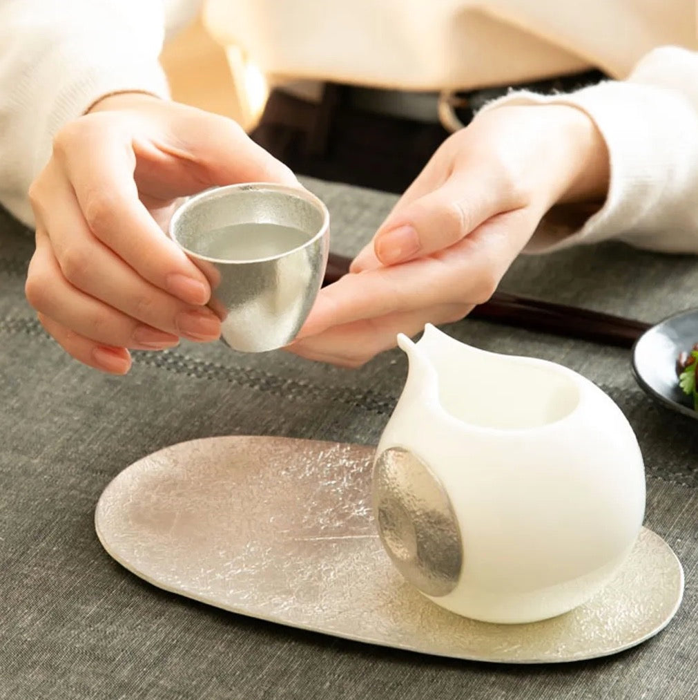 日本 能作 小團緣酒器桐木組 - 1片口盅+2清酒杯入