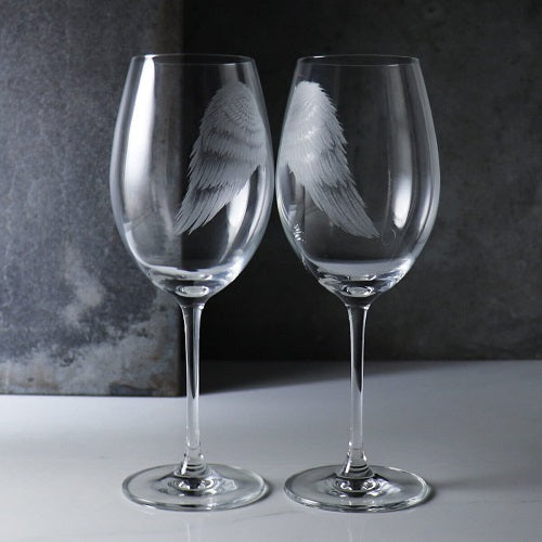 MSA手工雕刻 (一對價)470cc【天使的祝福】Lucaris水晶曼谷無鉛水晶對杯 天使翅膀 守護羽翼-GA2204