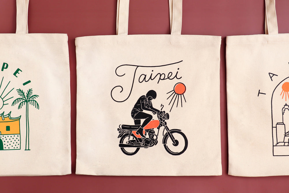 來好 LAI HAO 台北風景托特包-I LOVE U-Bike