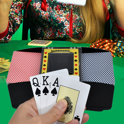 創意小物館 防作弊兩副撲克牌自動洗牌神器