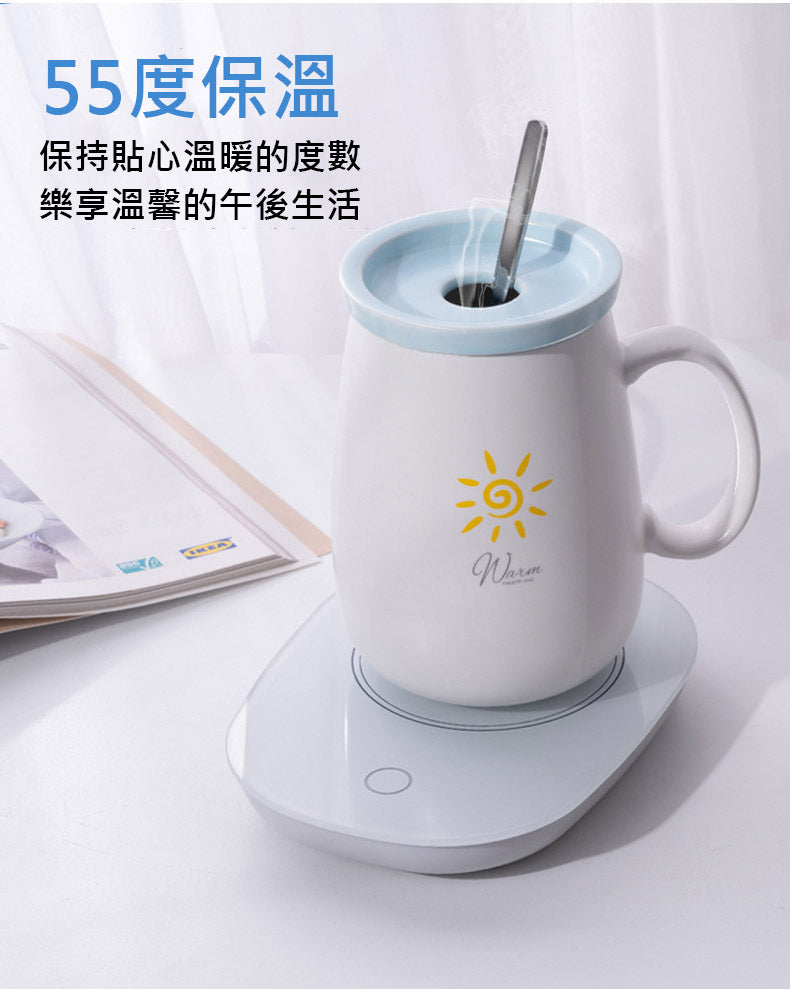 創意小物館 櫻花貓溫暖加熱杯墊