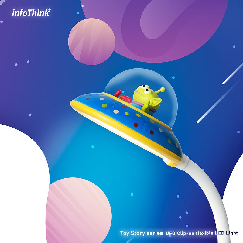InfoThink 三眼怪系列 USB充電LED任意彎飛碟燈