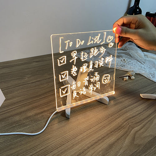 家居生活雜貨舖 透明發光備忘記事板 20*20cm