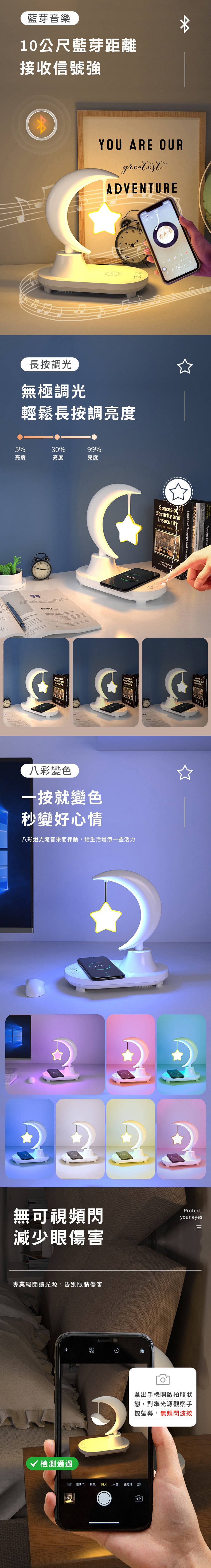 家居生活雜貨舖 USB飛鳥無線充音箱小夜燈