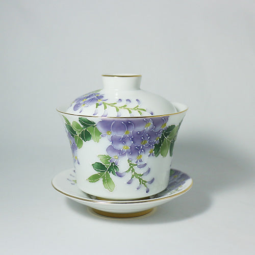 辰鼎窯 紫藤三件式蓋杯