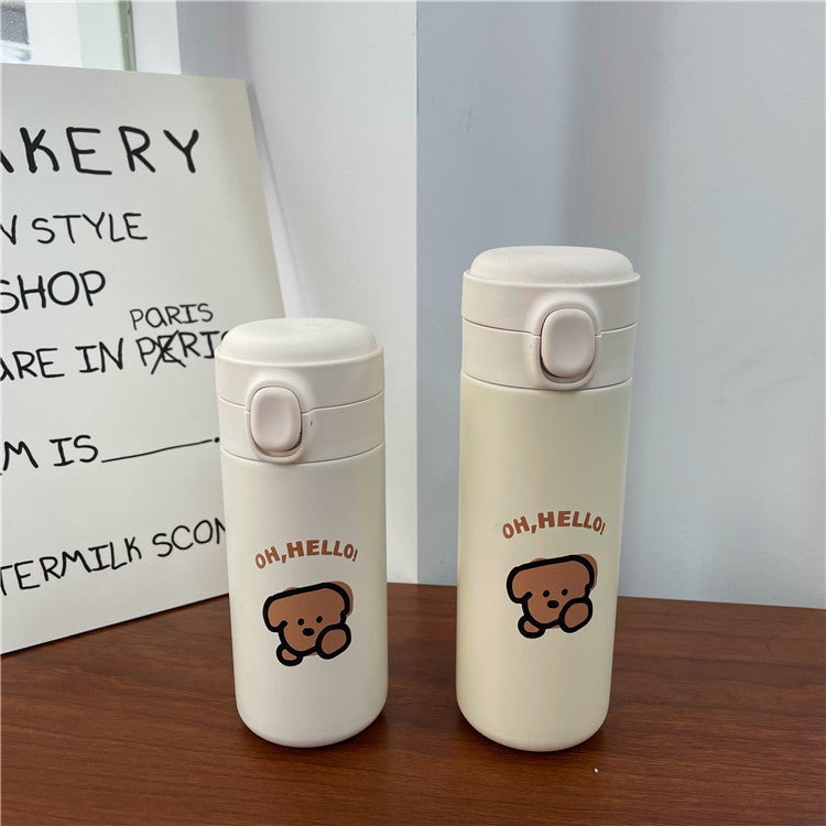 創意小物館 HELLO 小狗保溫杯+杯套組 450ml