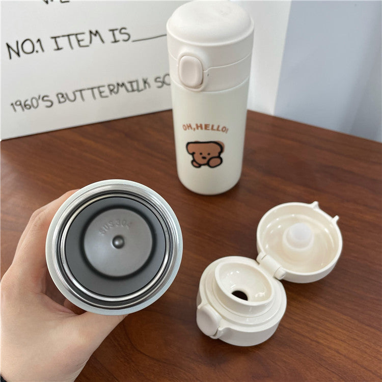 創意小物館 HELLO 小狗保溫杯+杯套組 450ml