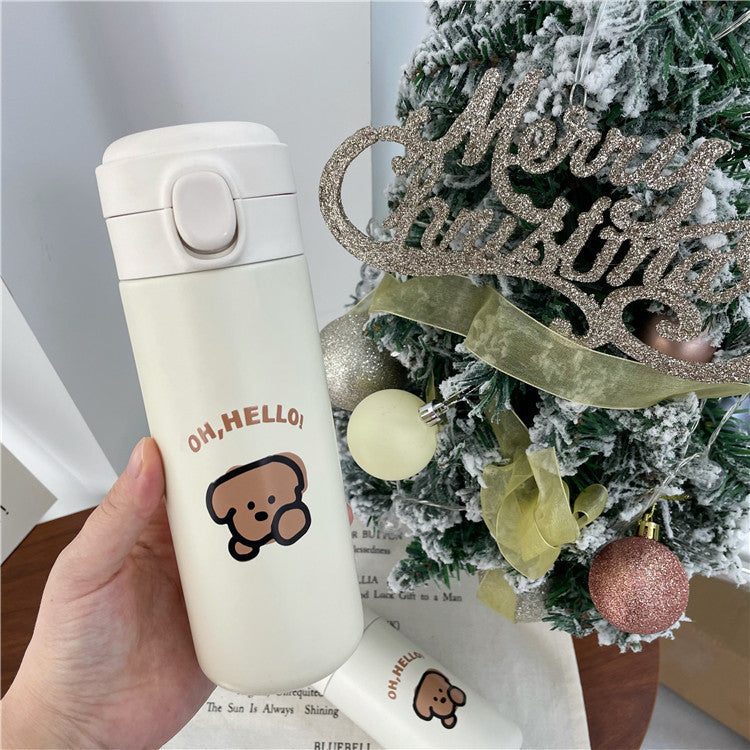 創意小物館 HELLO 小狗保溫杯+杯套組 450ml