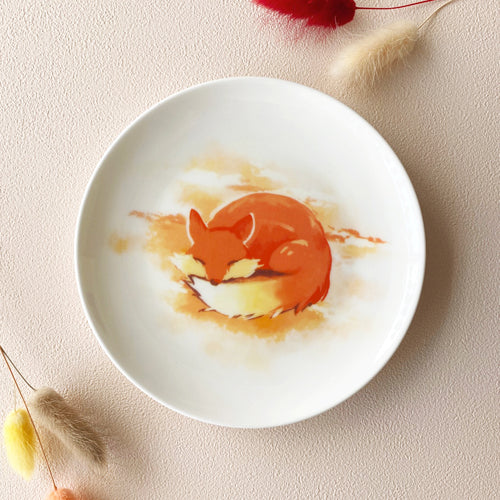 陶緣彩瓷 夢中的狐狸6.5吋盤 萬用紀念 生日禮物 交換禮物 送禮 可愛動物