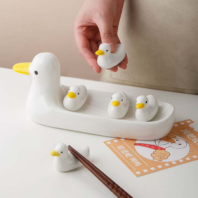 家居生活雜貨鋪 鴨鴨家族筷架套組