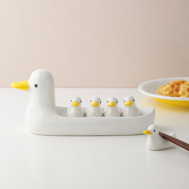 家居生活雜貨鋪 鴨鴨家族筷架套組